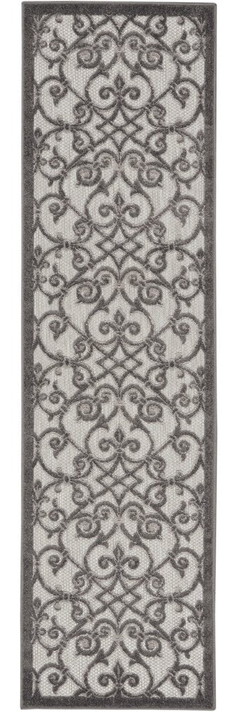 Gray and Charcoal Indoor Outdoor Runner Rug